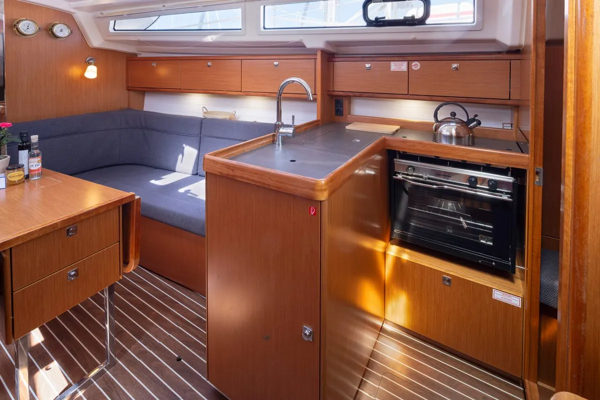 Cabin on Oneiro, a Bavaria Cruiser 34 sailboat at Municipal Unit of Lefkada, Greece