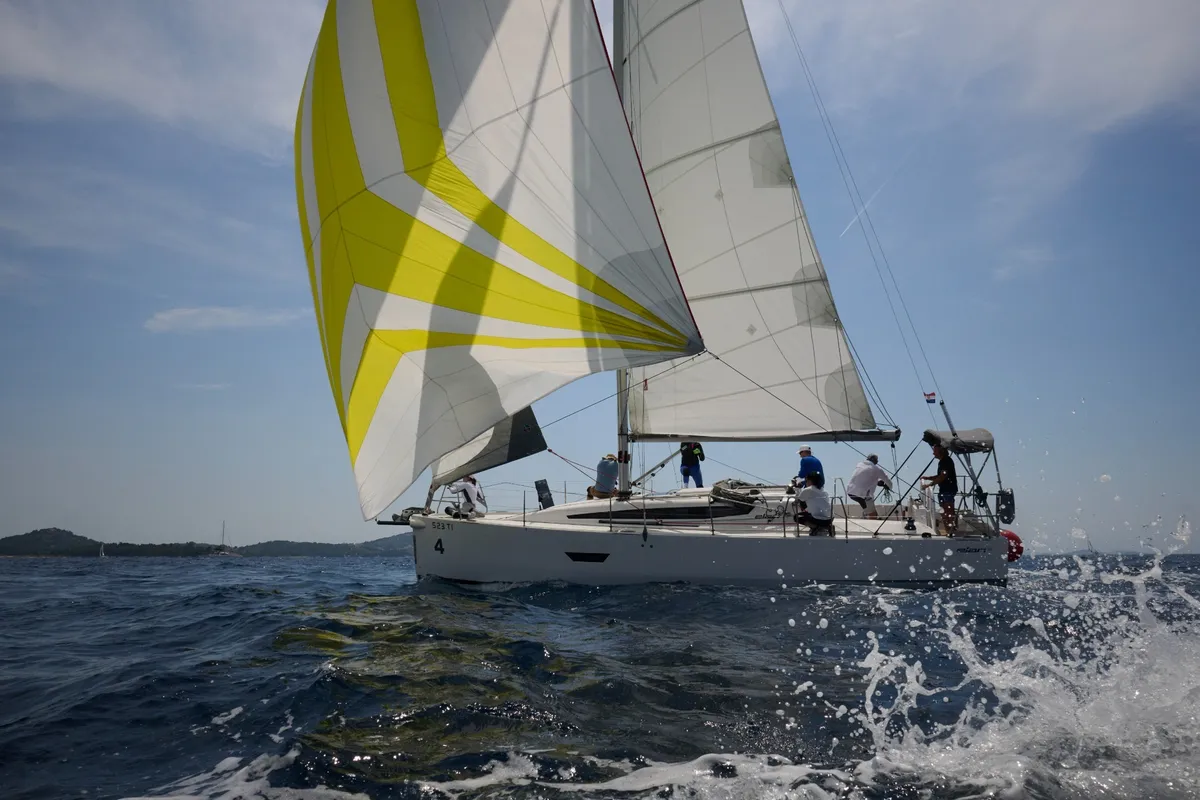 Shark, a Elan E4 sailboat at Betina, Croatia