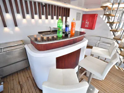 Deck of Twin bed cabin lower deck 1, a Gulet Luxury Motor Yacht motorboat at Sharm El Sheikh, Egypt