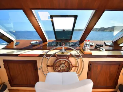Cockpit of Twin bed cabin lower deck 1, a Gulet Luxury Motor Yacht motorboat at Sharm El Sheikh, Egypt
