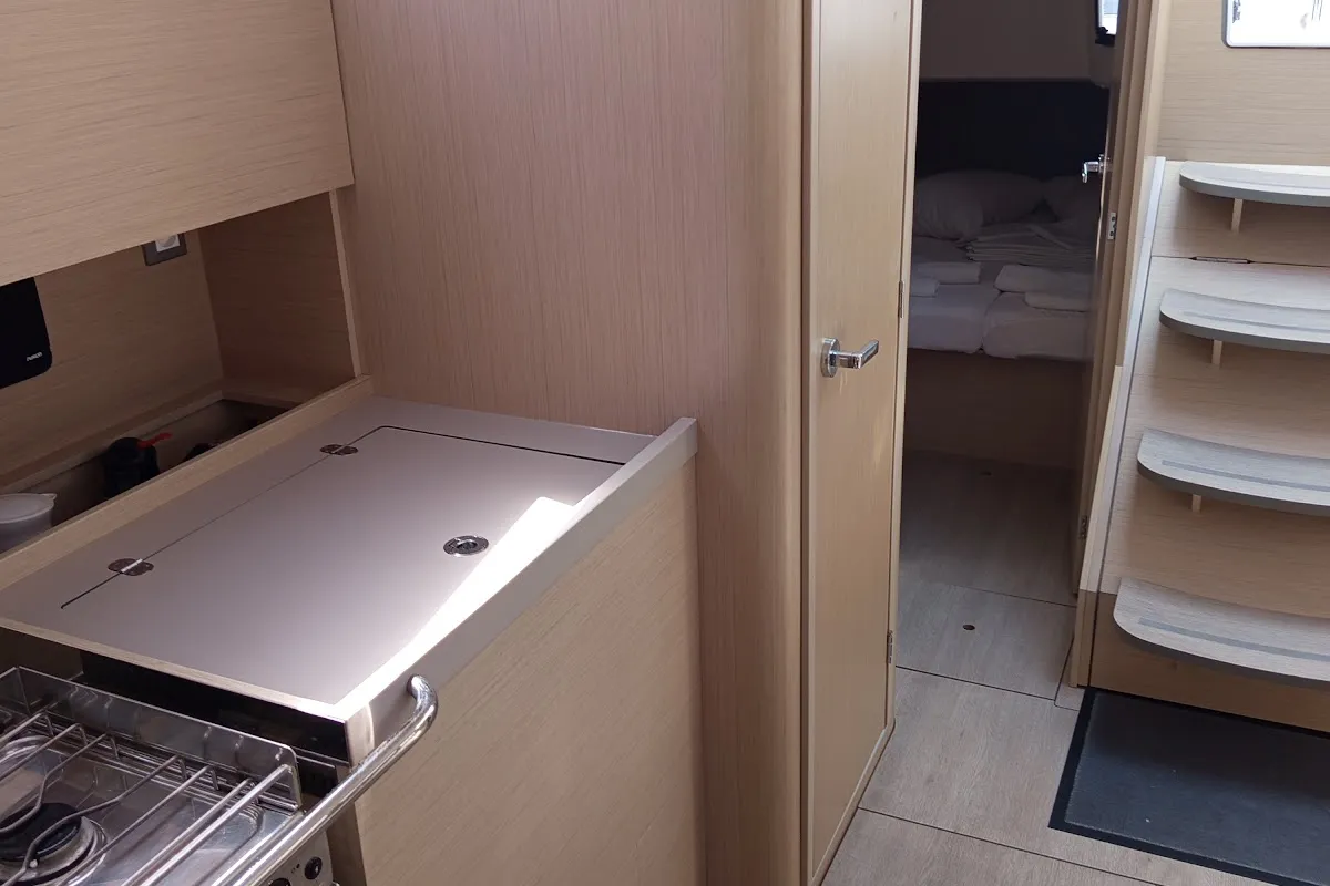 Galley of AVRA, a Beneteau Oceanis 37.1 sailboat at Municipal Unit of Lefkada, Greece