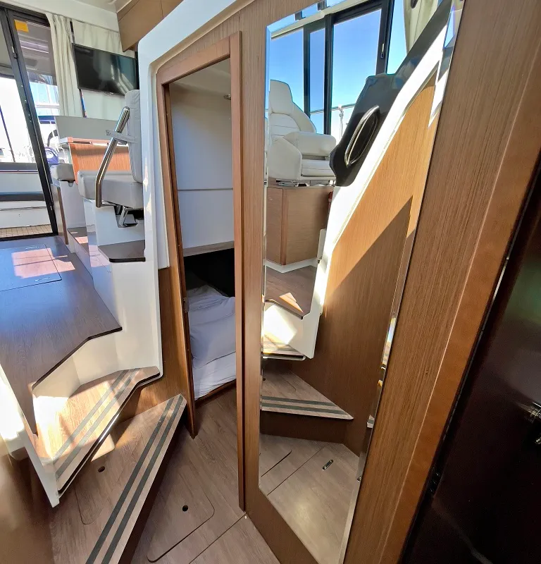 Cabin on Helios, a Jeanneau Merry Fisher 1095 motorboat at Općina Sukošan, Croatia