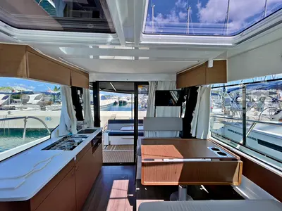 Salon of Helios, a Jeanneau Merry Fisher 1095 motorboat at Općina Sukošan, Croatia