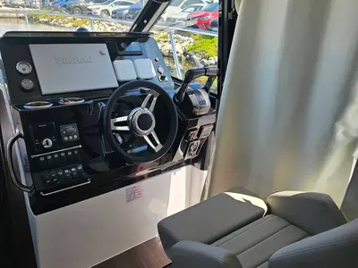 Cockpit of Helios, a Jeanneau Merry Fisher 1095 motorboat at Općina Sukošan, Croatia