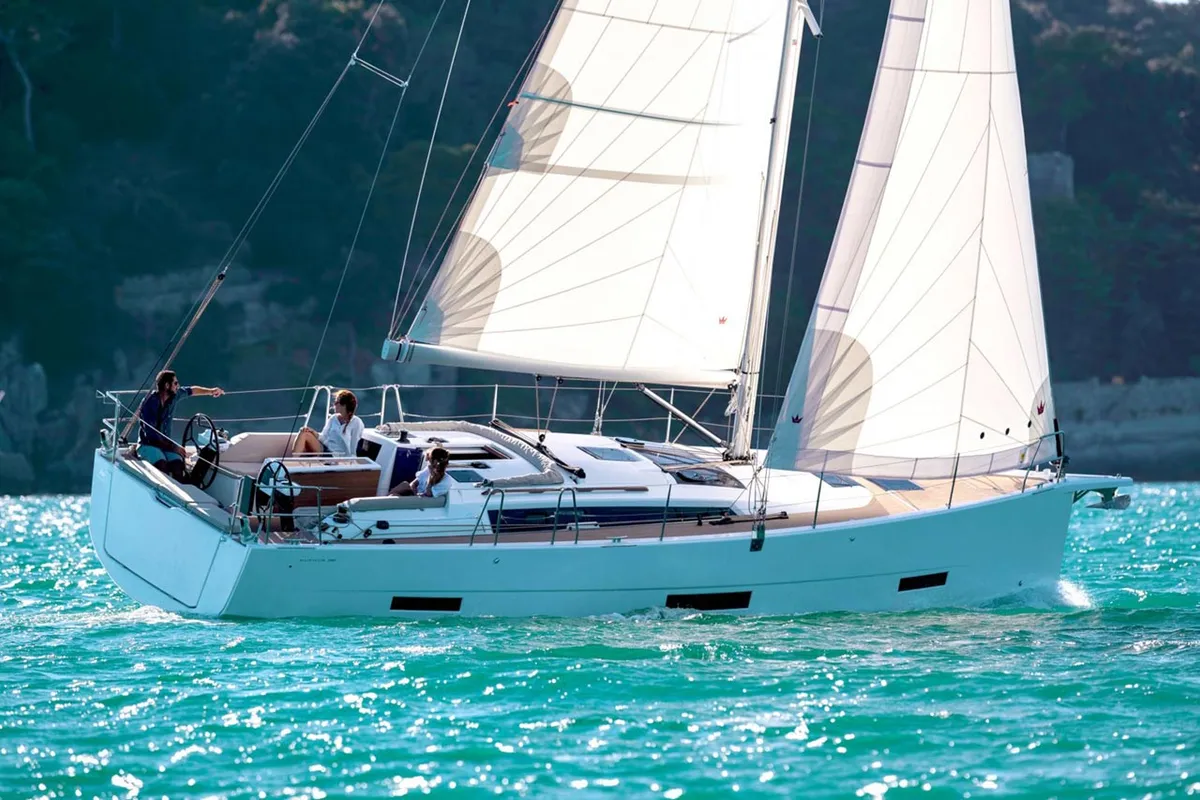 Exterior view of Hope, a Dufour 390 sailboat at Grad Trogir, Croatia