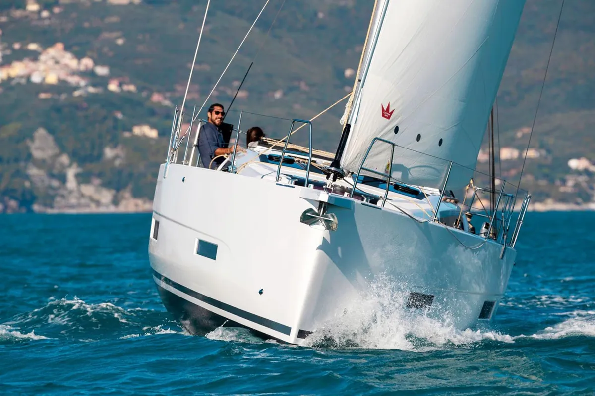 Exterior view of Hope, a Dufour 390 sailboat at Grad Trogir, Croatia