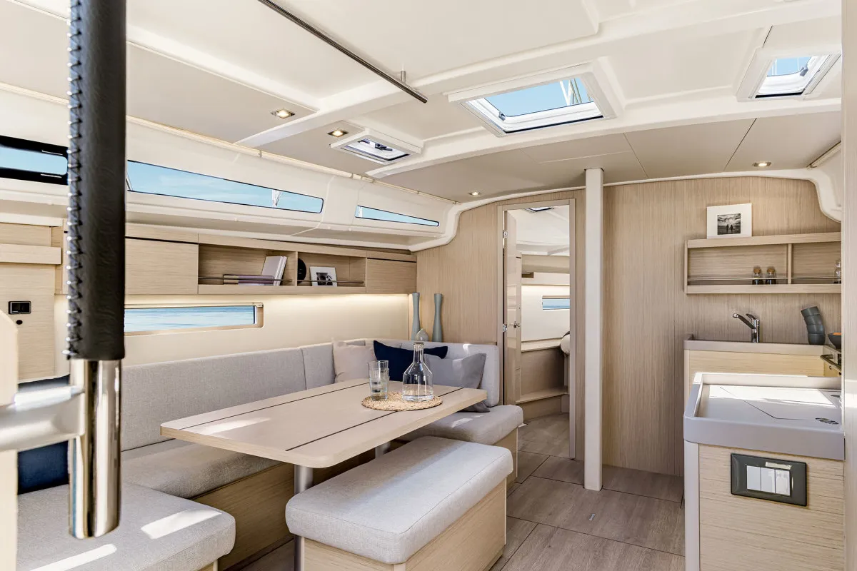 Salon of Mayramoot, a Beneteau Oceanis 40.1 sailboat at Athens, Greece