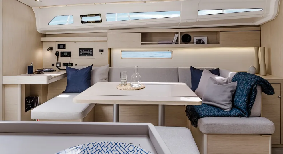 Salon of Mayramoot, a Beneteau Oceanis 40.1 sailboat at Athens, Greece