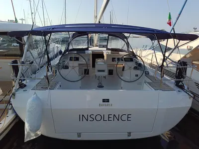 Cockpit of Insolence, a Bavaria C45 sailboat at Bocca di Magra, Italy