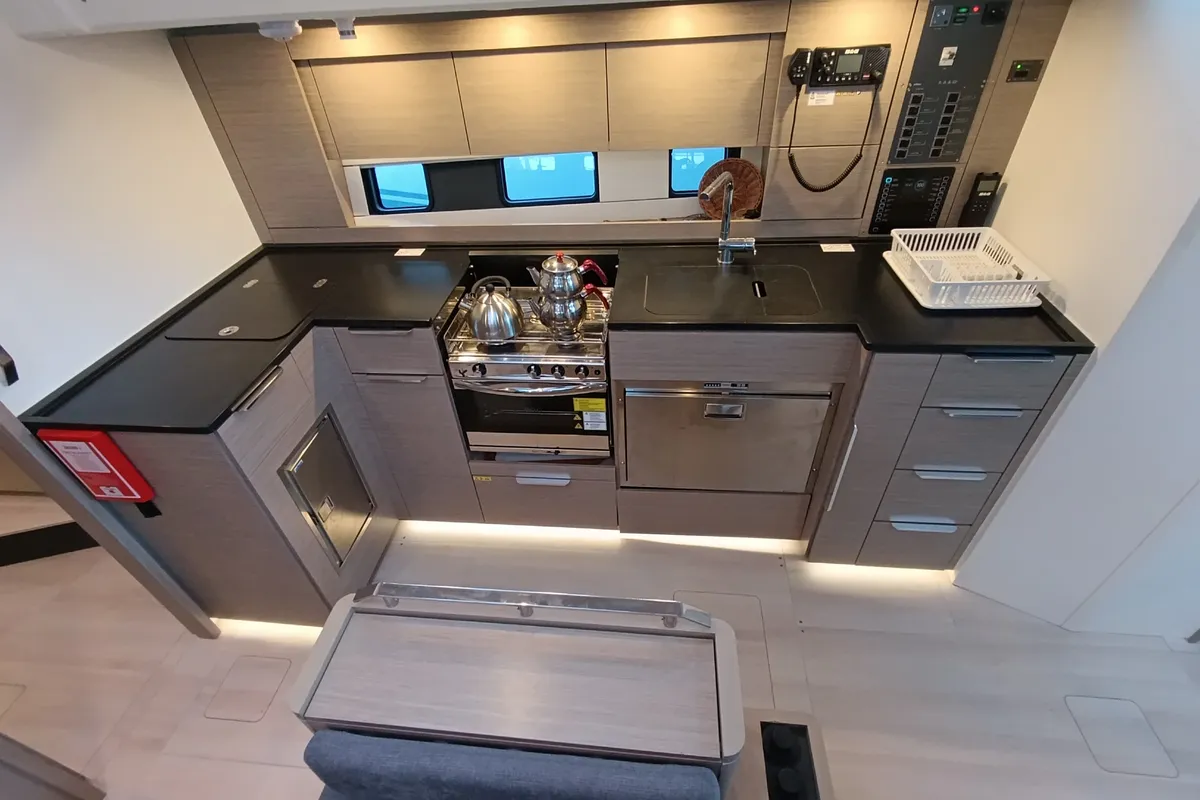 Galley of Binlik Owner's, a Hanse 460 sailboat at Fethiye, Turkey