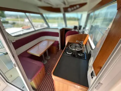 Galley of Range Cruiser, a Ocqueteau 815 Range Cruiser motorboat at Općina Pakoštane, Croatia