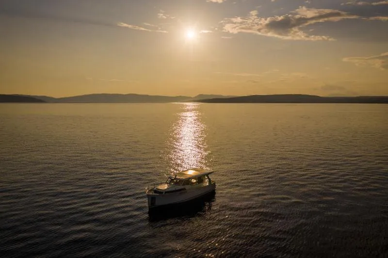 Exterior view of Ondine, a Greenline 33 motor yacht at Punat, Croatia