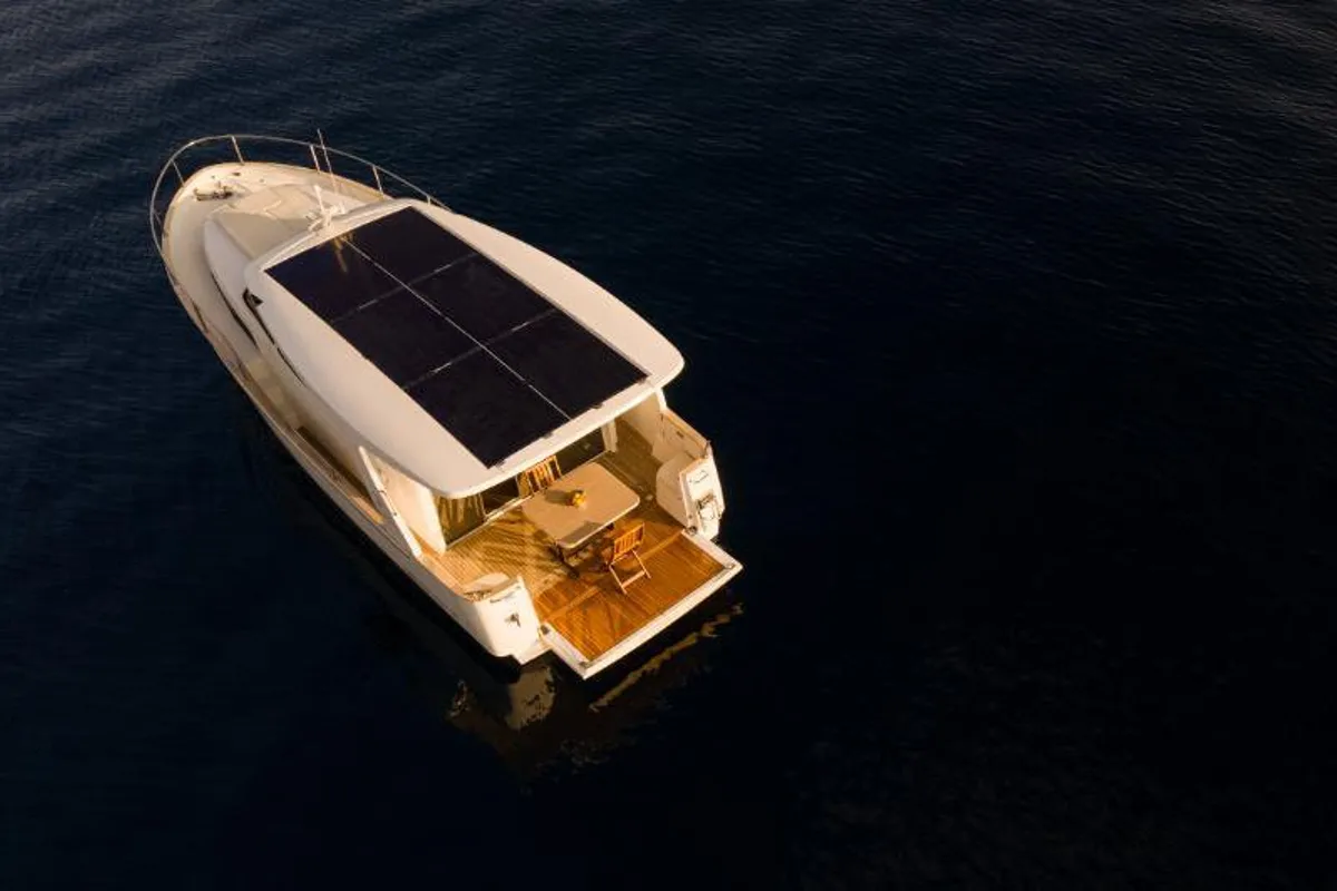 Exterior view of Ondine, a Greenline 33 motor yacht at Punat, Croatia