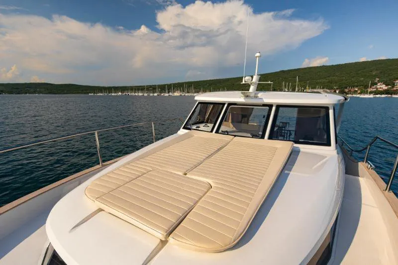 Deck of Ondine, a Greenline 33 motor yacht at Punat, Croatia