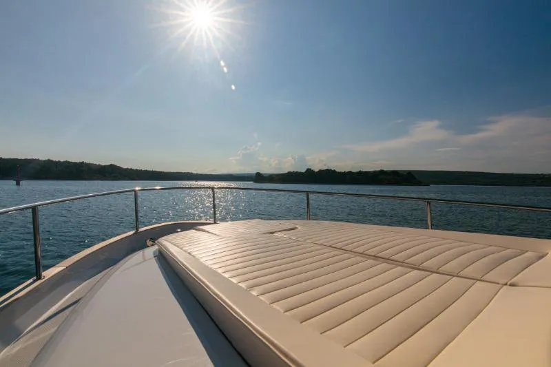 Deck of Ondine, a Greenline 33 motor yacht at Punat, Croatia
