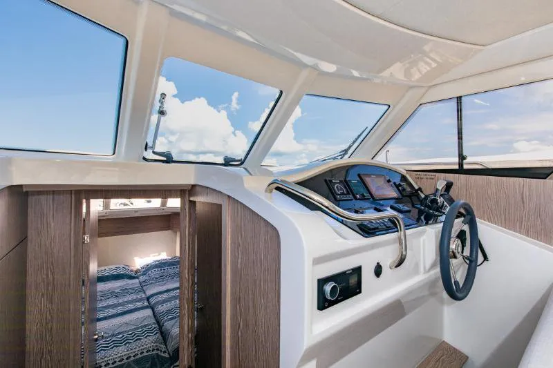 Cockpit of Ondine, a Greenline 33 motor yacht at Punat, Croatia