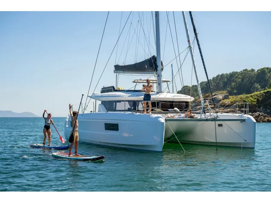 Exterior view of Har Bar, a Lagoon 43 catamaran at Road Town, British Virgin Islands
