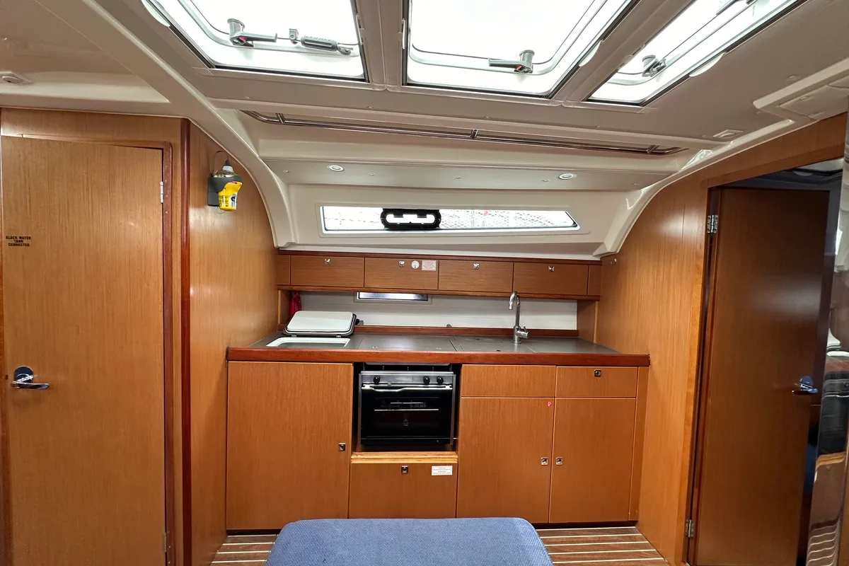 Galley of Yvonne, a Bavaria Cruiser 41 sailboat at Athens, Greece