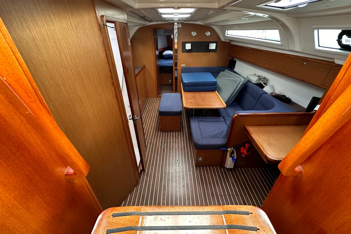 Salon of Yvonne, a Bavaria Cruiser 41 sailboat at Athens, Greece