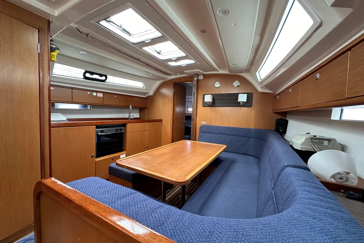 Salon of Yvonne, a Bavaria Cruiser 41 sailboat at Athens, Greece