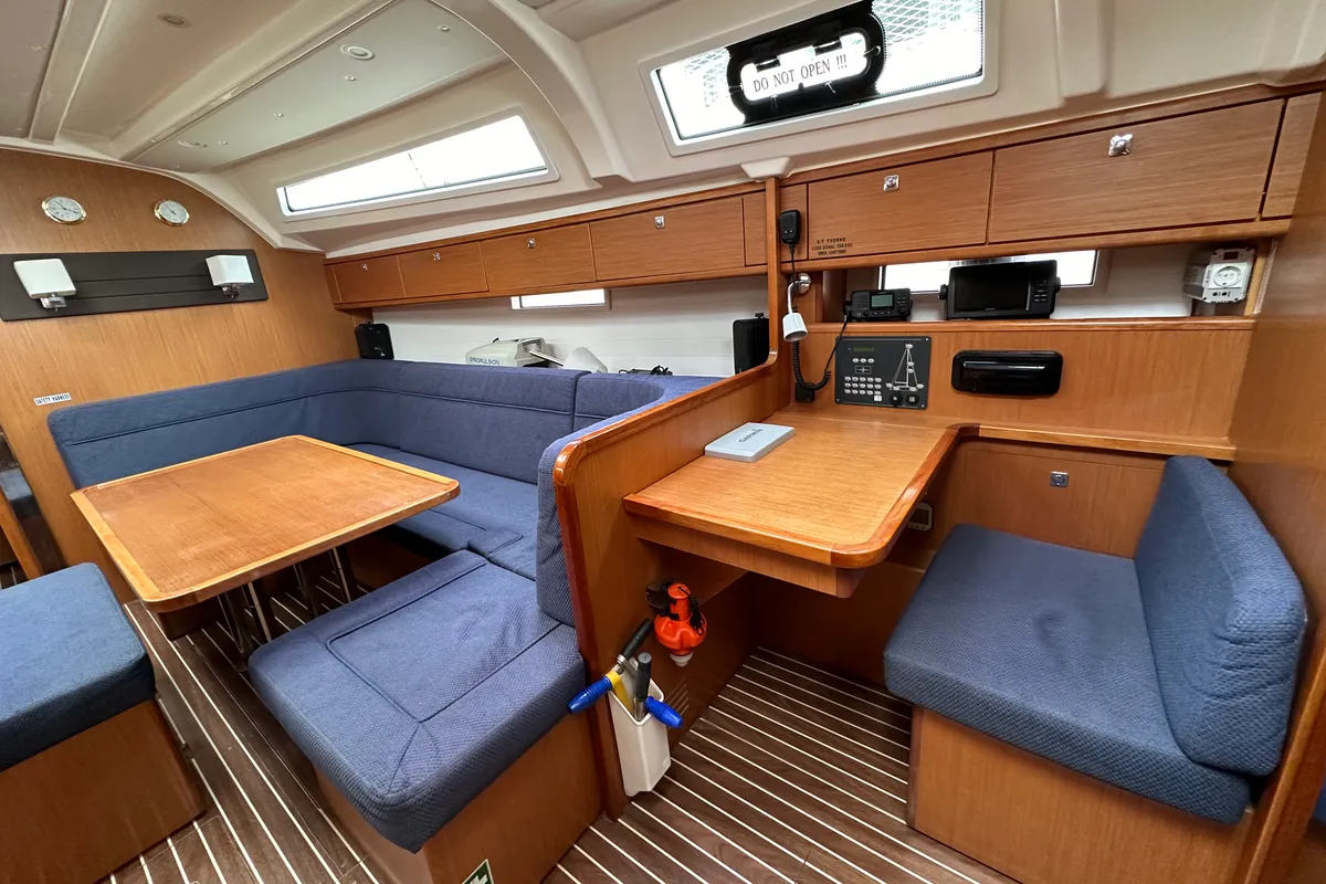Salon of Yvonne, a Bavaria Cruiser 41 sailboat at Athens, Greece