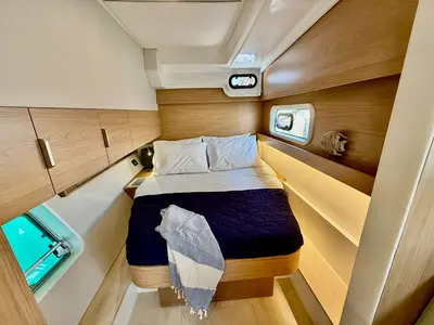Cabin on Vegas, a Bali Catspace OW catamaran at Ellomenos, Greece