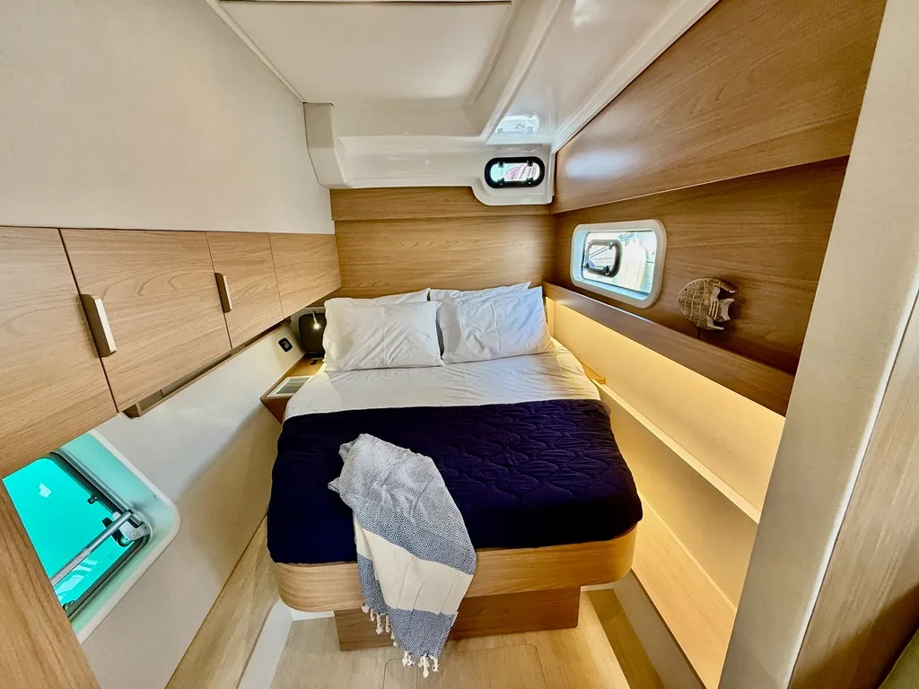 Cabin on Vegas, a Bali Catspace OW catamaran at Ellomenos, Greece