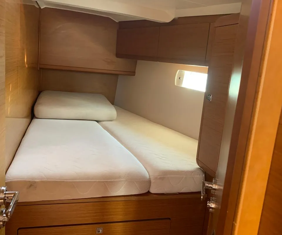 Cabin on Aquaholic, a Jeanneau Sun Odyssey 519 sailboat at Municipal Unit of Ellomenos, Greece