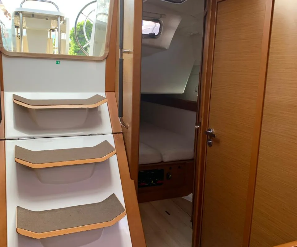 Cabin on Aquaholic, a Jeanneau Sun Odyssey 519 sailboat at Municipal Unit of Ellomenos, Greece