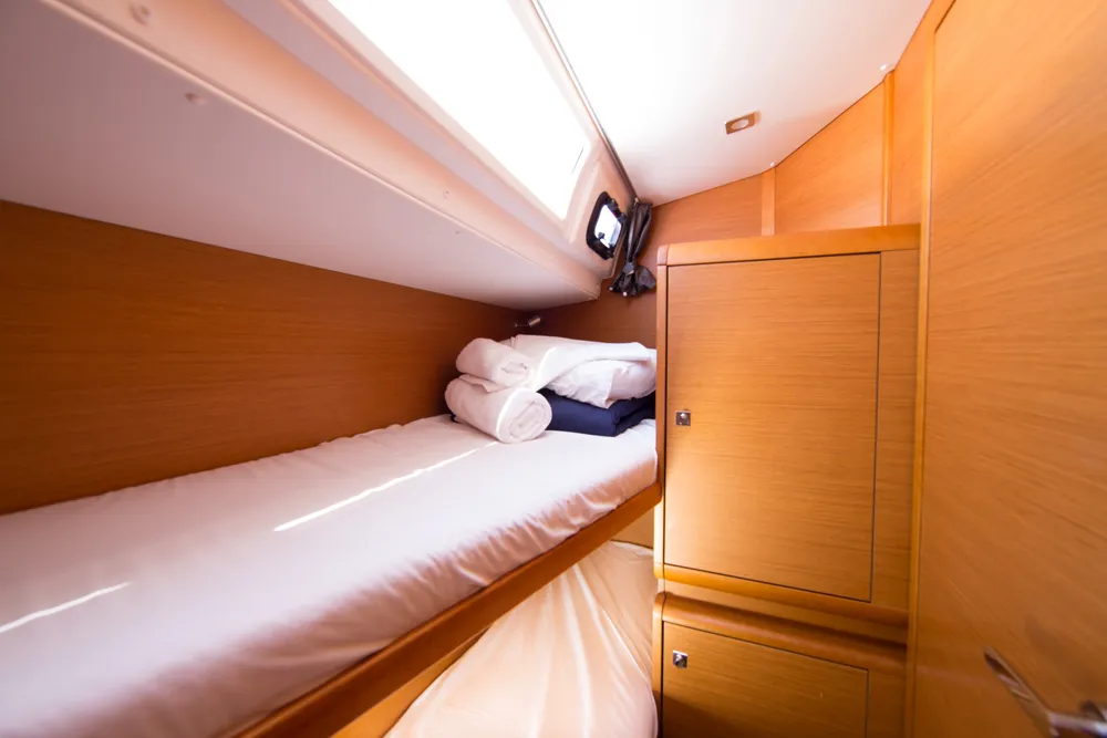 Cabin on Aquaholic, a Jeanneau Sun Odyssey 519 sailboat at Municipal Unit of Ellomenos, Greece