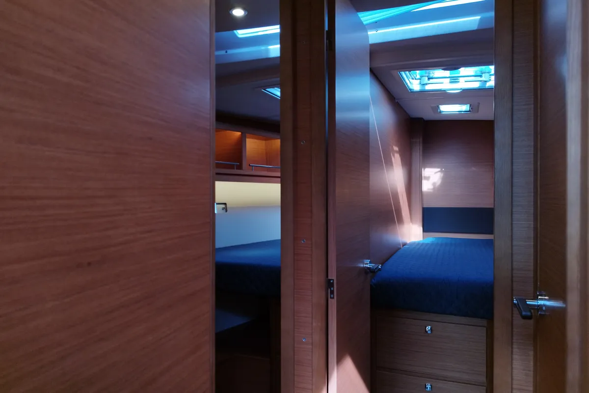 Cabin on Albus, a Dufour 56 Exclusive sailboat at Olbia, Italy