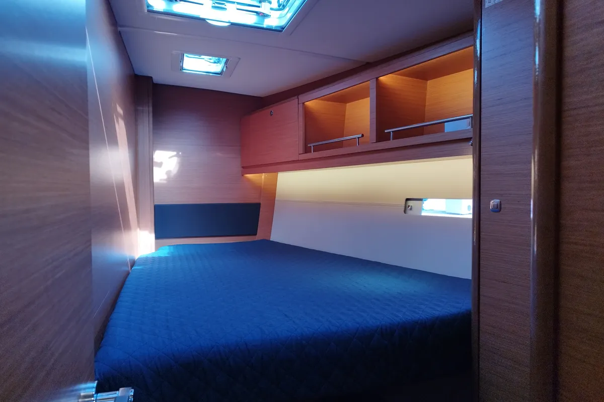 Cabin on Albus, a Dufour 56 Exclusive sailboat at Olbia, Italy