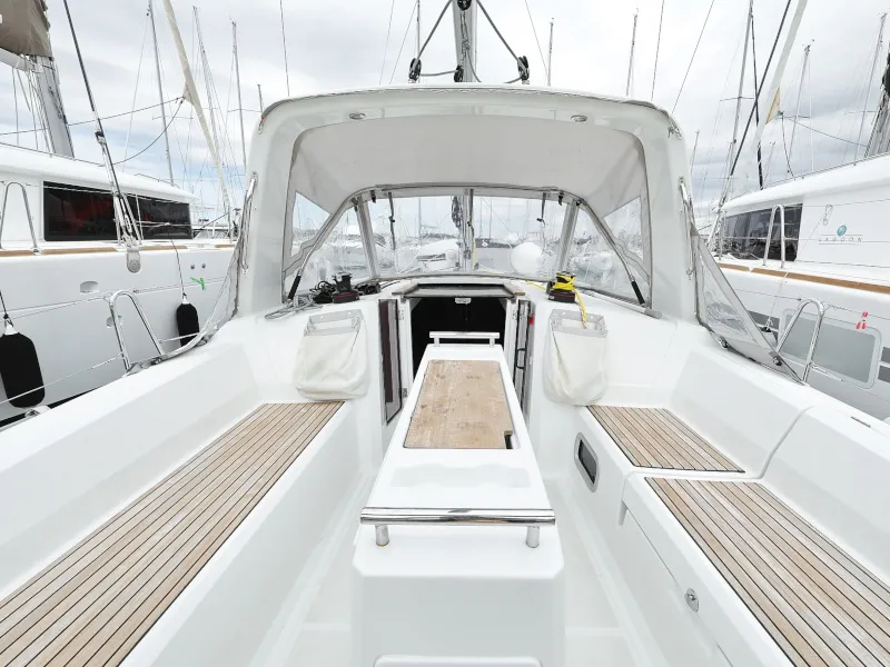 Deck of Idila, a Beneteau Oceanis 35.1 sailboat at Općina Sukošan, Croatia