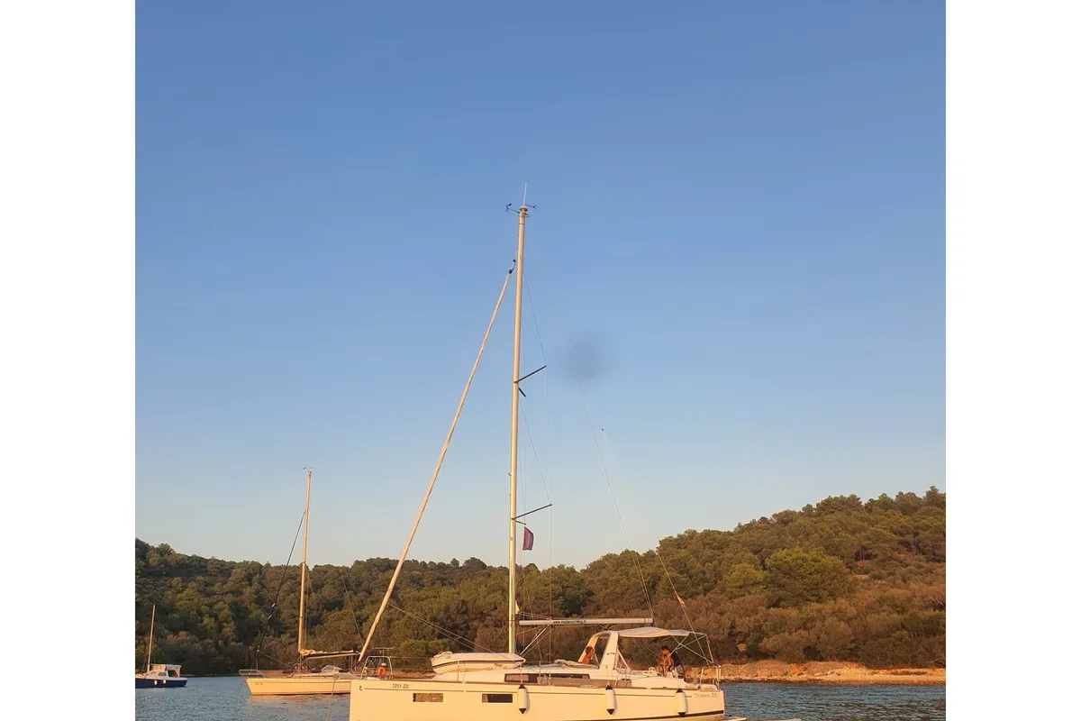 Exterior view of Idila, a Beneteau Oceanis 35.1 sailboat at Općina Sukošan, Croatia