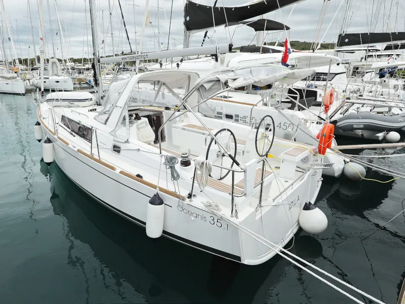 Exterior view of Idila, a Beneteau Oceanis 35.1 sailboat at Općina Sukošan, Croatia