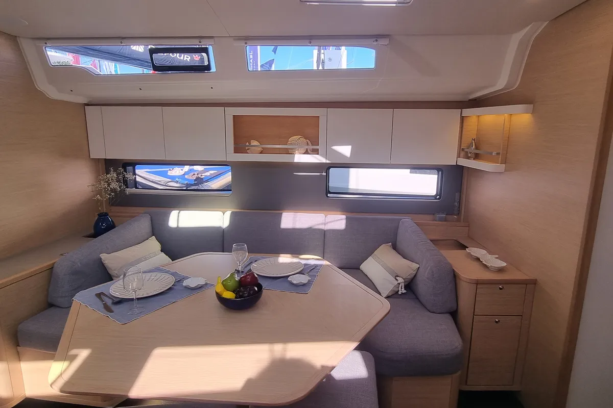 Salon of NN, a Dufour 44 sailboat at Vallauris, France