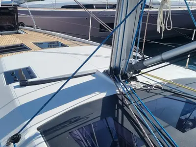 Deck of NN, a Dufour 44 sailboat at Vallauris, France