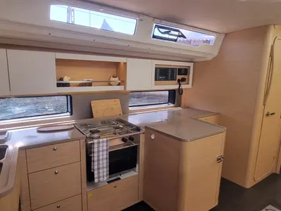 Galley of NN, a Dufour 44 sailboat at Vallauris, France