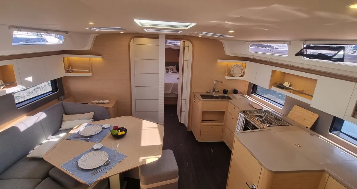 Salon of NN, a Dufour 44 sailboat at Vallauris, France