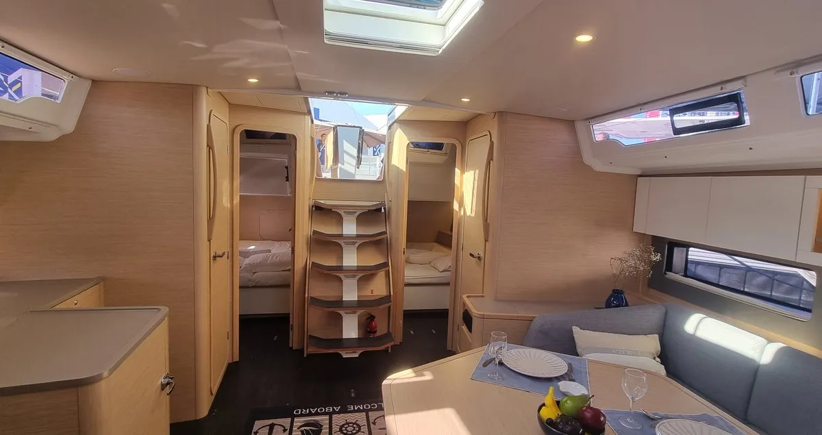 Salon of NN, a Dufour 44 sailboat at Vallauris, France