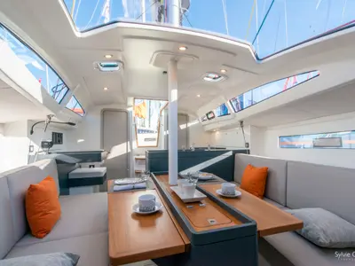 Salon of GUSTY 4, a RM 970 sailboat at La Rochelle, France