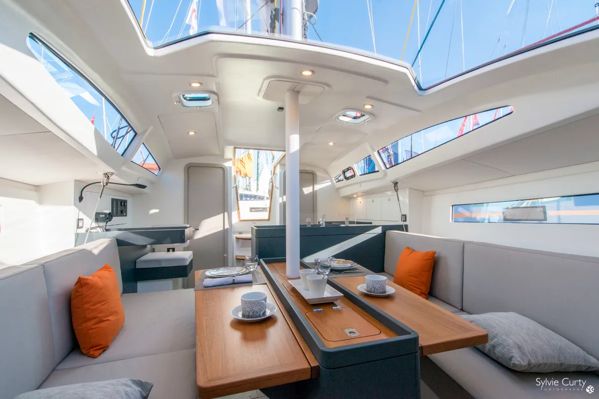 Salon of GUSTY 4, a RM 970 sailboat at La Rochelle, France