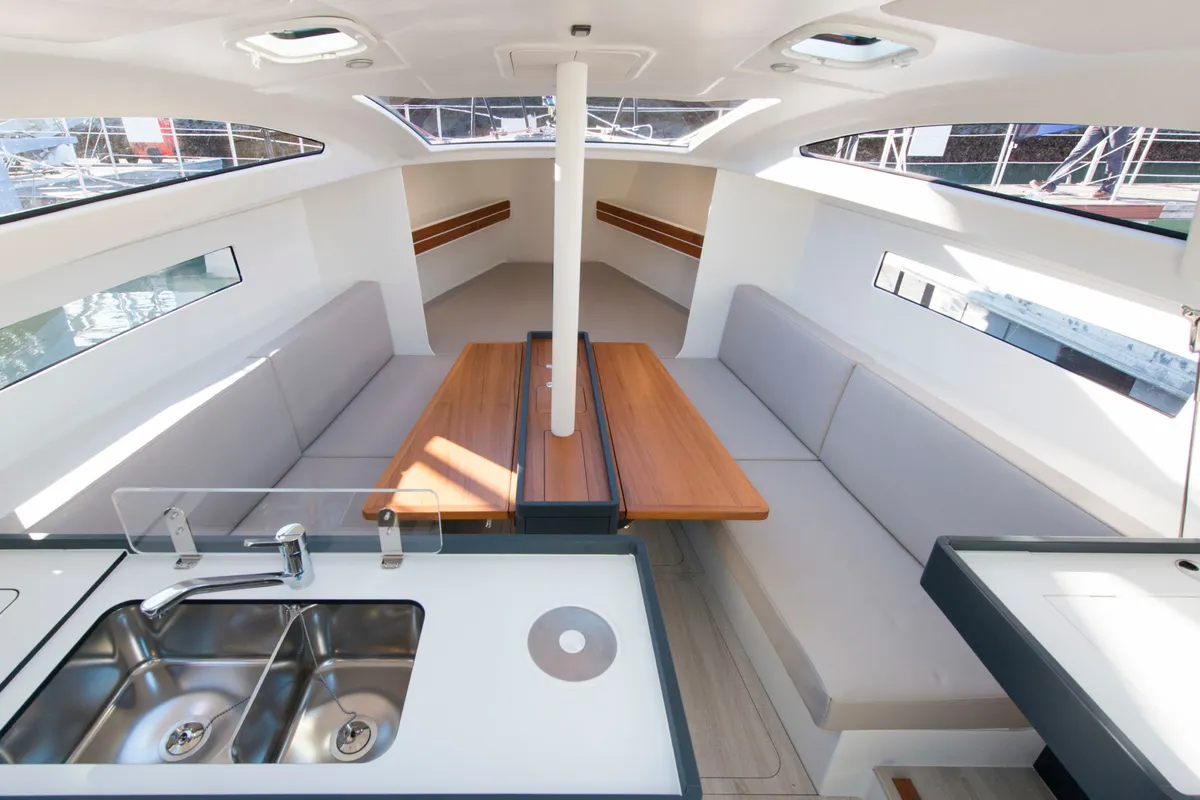 Salon of GUSTY 4, a RM 970 sailboat at La Rochelle, France