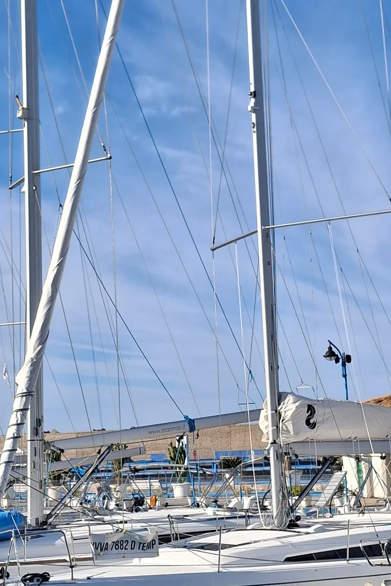 Exterior view of Premium, a Beneteau Oceanis 46.1 sailboat at Tropea, Italy