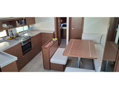 Salon of Premium, a Beneteau Oceanis 46.1 sailboat at Tropea, Italy
