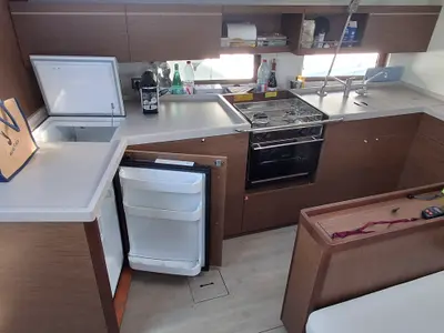 Galley of Premium, a Beneteau Oceanis 46.1 sailboat at Tropea, Italy