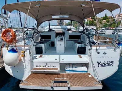 Deck of Ma Cherie, a Jeanneau Sun Odyssey 490 sailboat at Šibenik, Croatia
