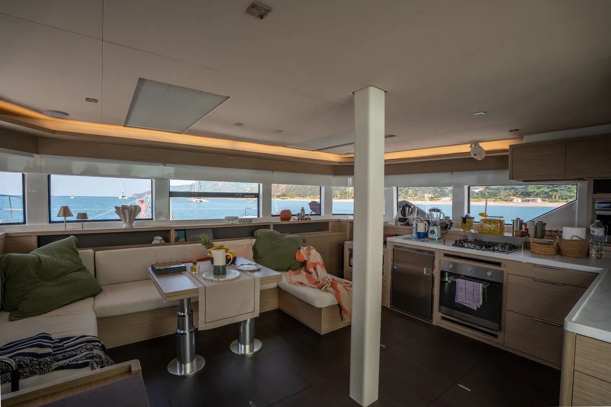 Galley of Sailuxe - Vega, a Lagoon 55 catamaran at Castellammare del Golfo, Italy