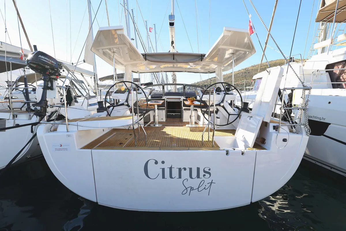Exterior view of Citrus, a Hanse 588 sailboat at Seget Donji, Croatia