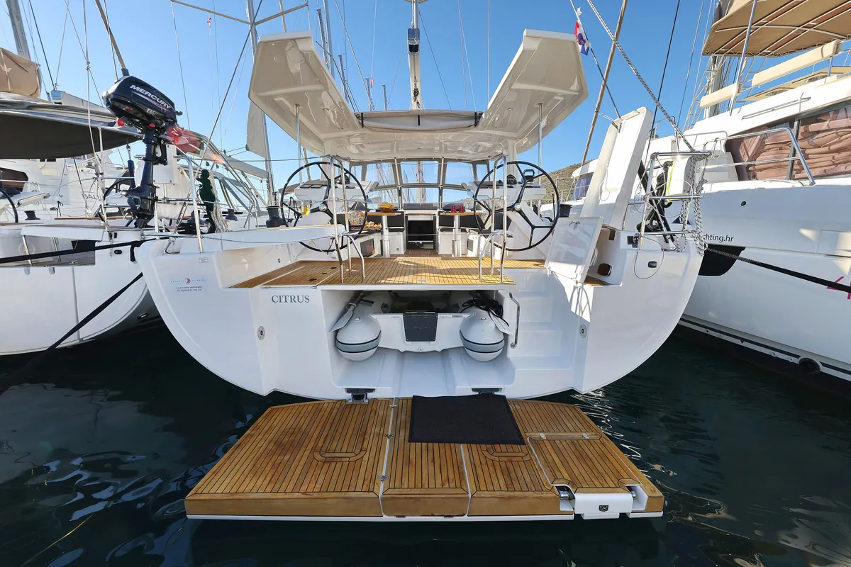 Exterior view of Citrus, a Hanse 588 sailboat at Seget Donji, Croatia
